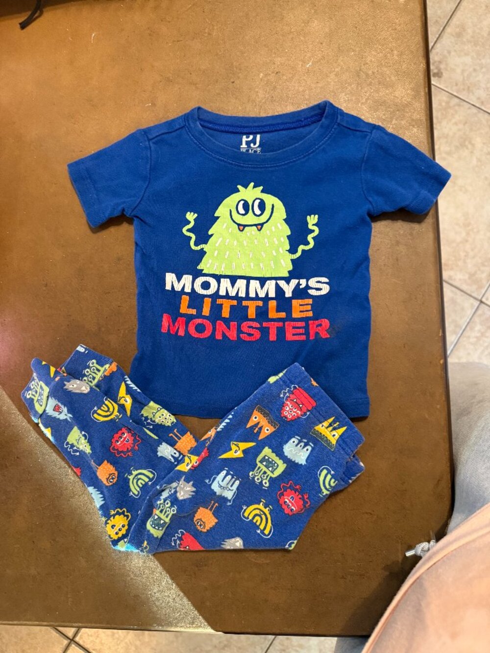 Baby Boys 12-18 mo Pajamas Set "MOMMYS LITTLE MONSTER"